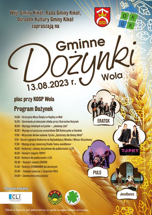  Zaproszenie Dożynki Gmina Kikół 2023